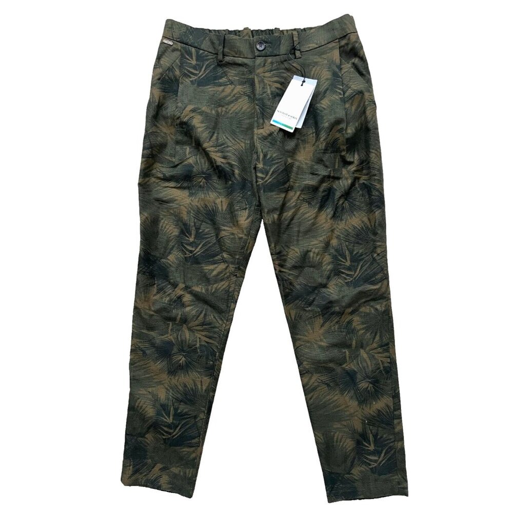 Scotch & Soda Amsterdam Leaf Print Cotton Pants ( 32 )